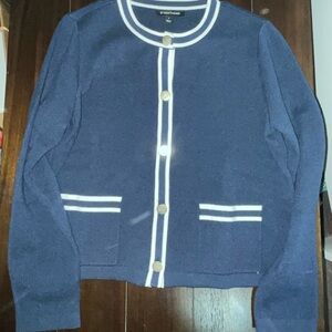 41 Hawthorn Blue Sweater with White Accents